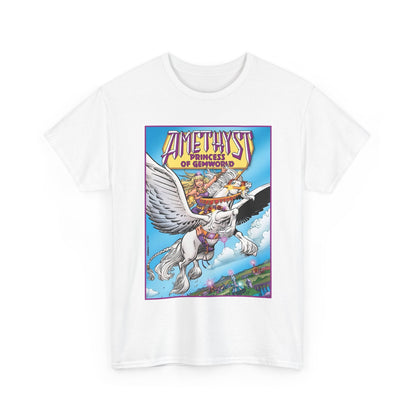 Amethyst Princess of Gemworld T-Shirt - George Perez Art - Riding Her Pegasus - DC Comics