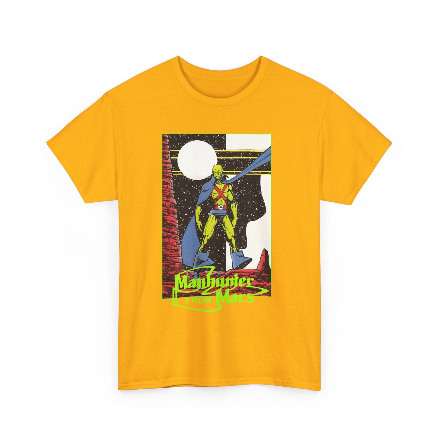 Martian Manhunter T-Shirt - George Perez Art - 1980s Justice League of America (JLA) Postcard Art - DC Comics