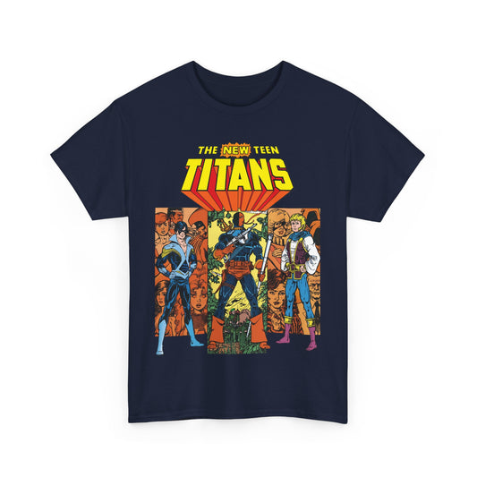 New Teen Titans T-Shirt - George Perez Art - Judas Contract - Nightwing, Jericho, Deathstroke, Changeling. Starfire - DC Comics