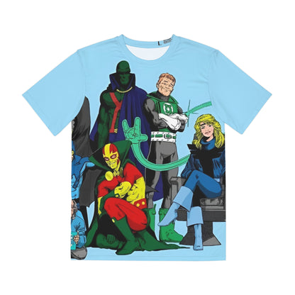 Justice League International All Over Print Tee (Polyester) - Kevin Maguire Art - DC Comics