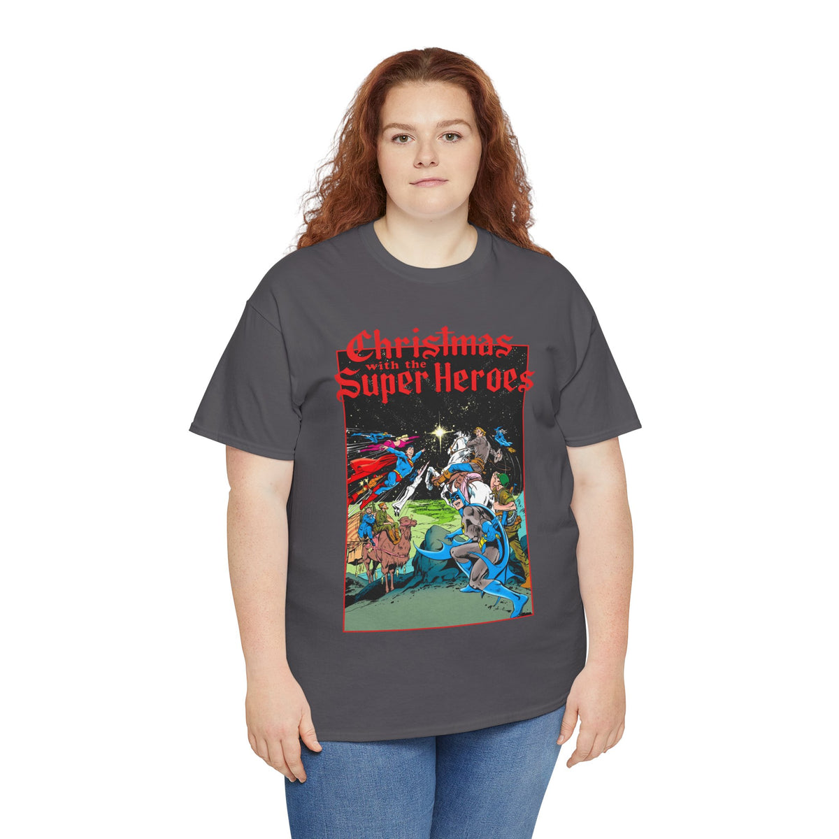 Christmas With the DC Super-Heroes T-Shirt - José Luis García-López Art - Superman, Batman, Jonah Hex, Legion of Super-Heroes - DC Comics
