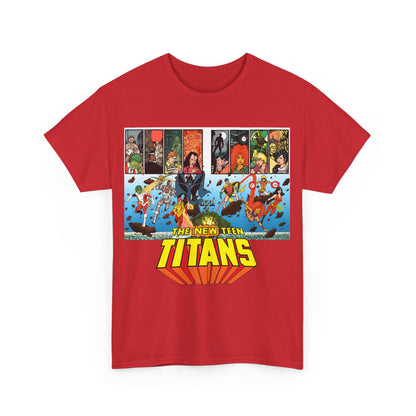 New Teen Titans T-Shirt - George Perez Art - Robin, Wonder Girl, Cyborg, Raven, Starfire, Kid Flash - DC Comics