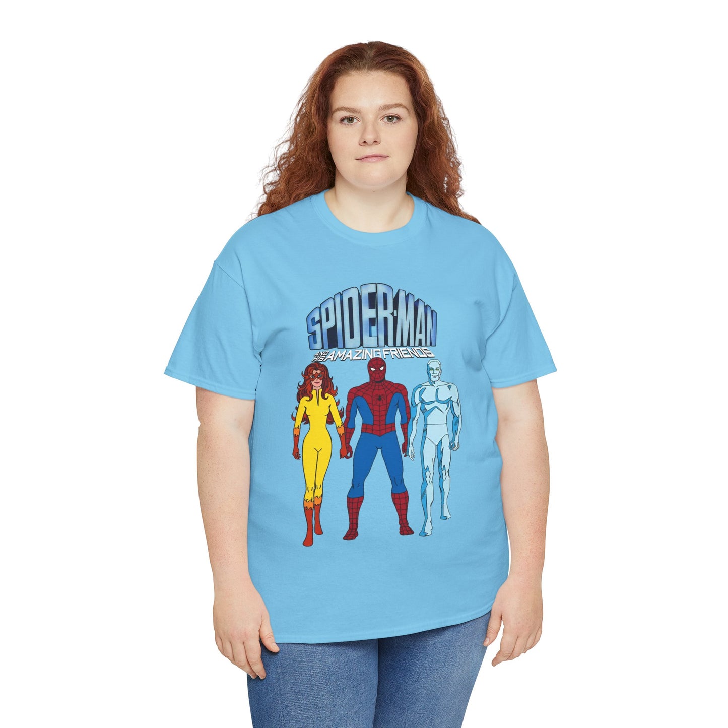 Spider-Man & His Amazing Friends T-Shirt - Spidey, Firestar, Iceman - Popular 1980s Marvel TV Cartoon - Marvel Comics