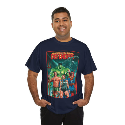 Defenders T-Shirt - Dr Strange, Valkyrie, Hulk, Namor, Silver Surfer - Marvel Comics - Popular 1970s Series