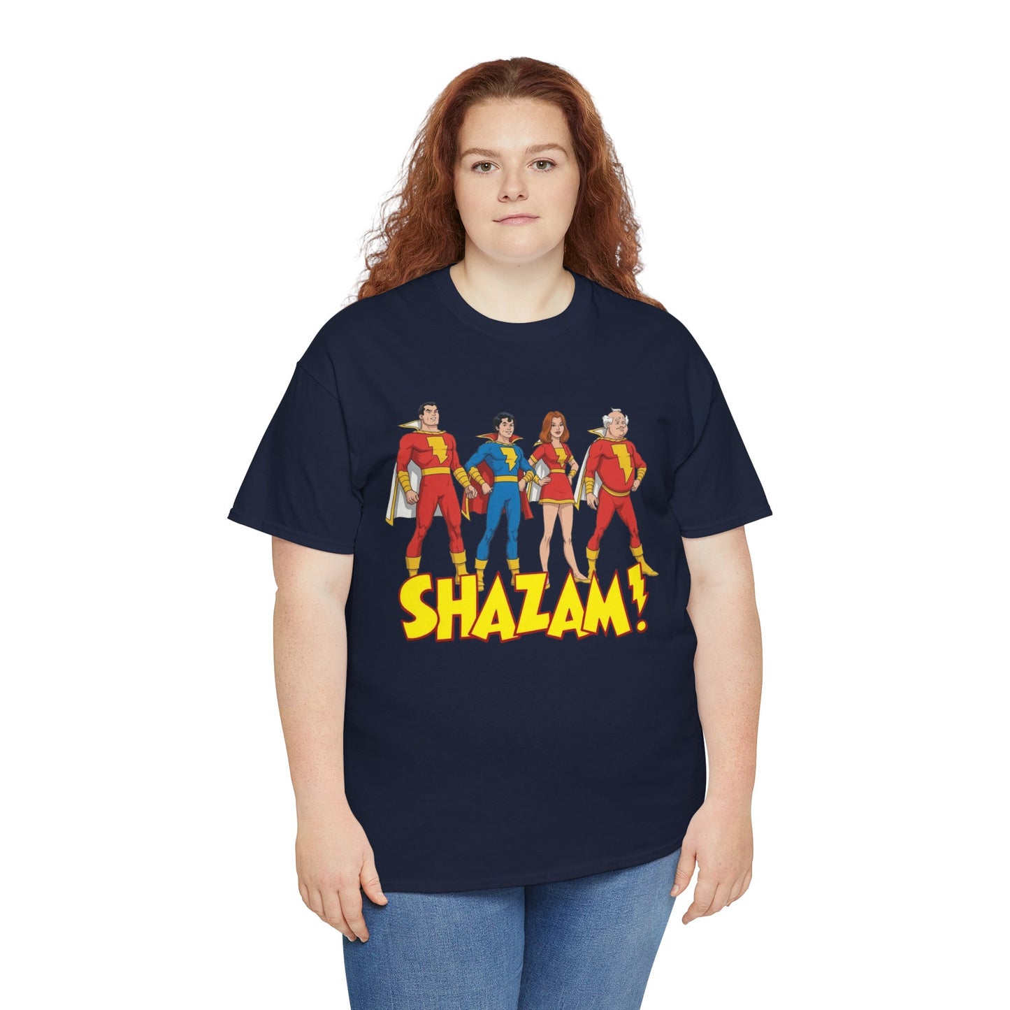 Shazam T-Shirt - Marvel Family Filmation Art - Mary Marvel, Captain Marvel Jr, Uncle Dudley - DC Comics