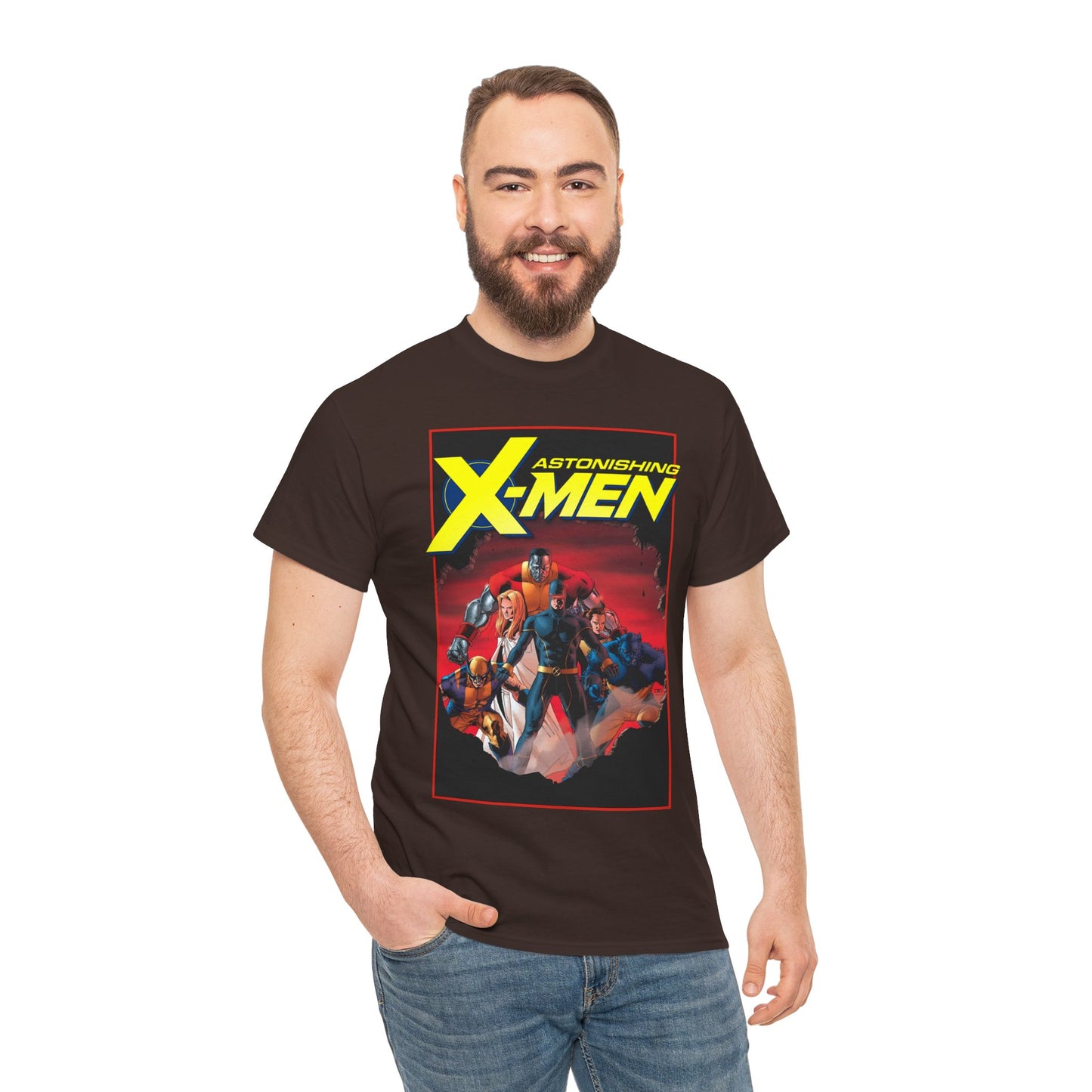 Astonishing X-Men T-Shirt - John Cassady Art - Cyclops, Beast, Wolverine, Colossus, Emma Frost - Marvel Comics