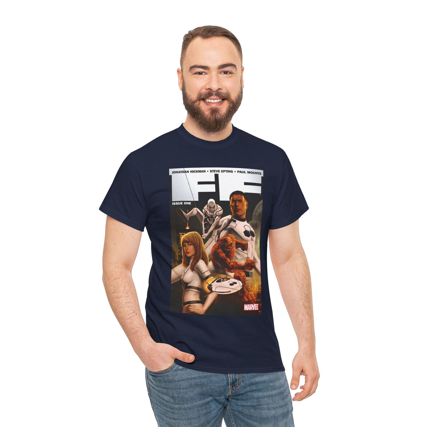 FF #1 T-Shirt - Steve Epting Art - Fantastic Four/Future Foundation - Spider-Man, Mr. Fantastic, Invisible Woman, The Thing - Marvel Comics