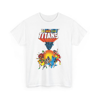 New Teen Titans T-Shirt - George Perez Art - Robin, Wonder Girl, Cyborg, Raven, Starfire, Kid Flash - #10 Cover Art - DC Comics