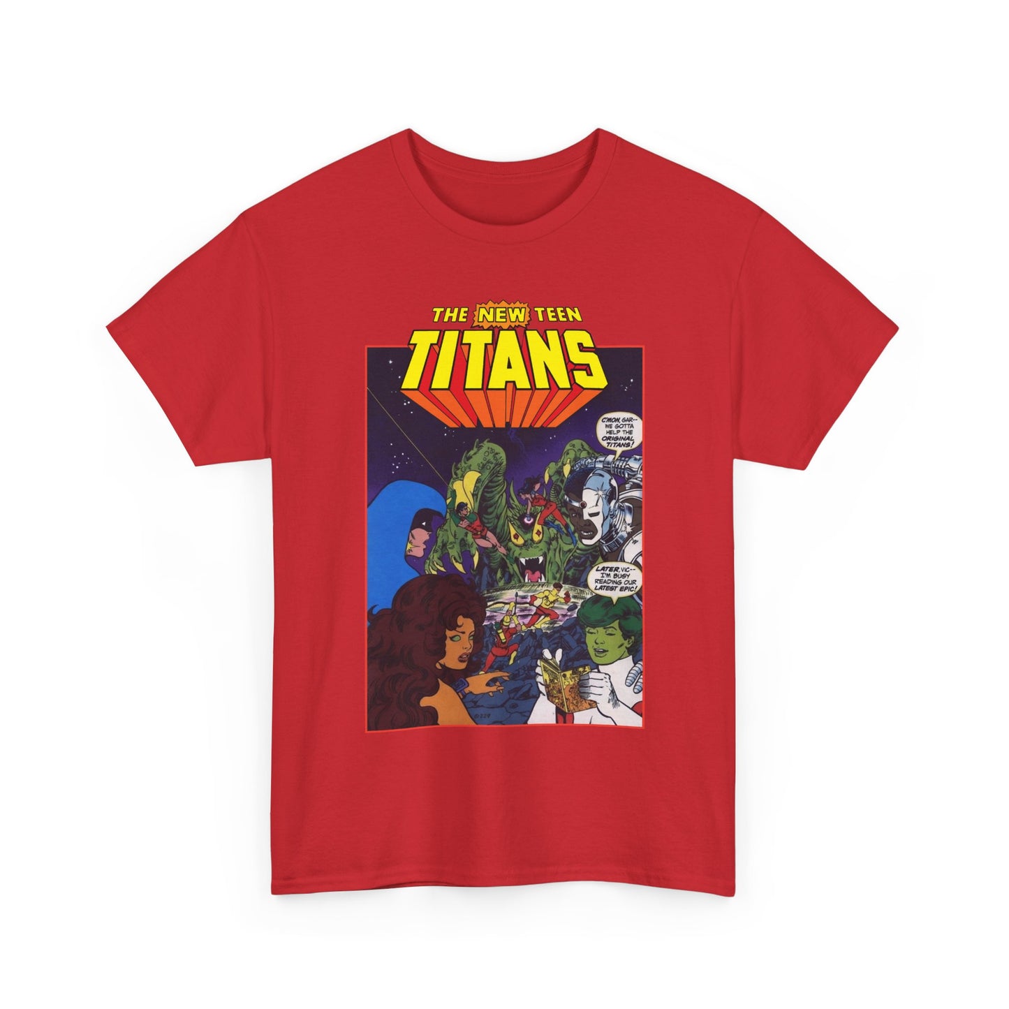 New Teen Titans T-Shirt - George Perez Art - 1980s DC Digest Artwork - Raven, Cyborg, Changeling, Starfire - DC Comics