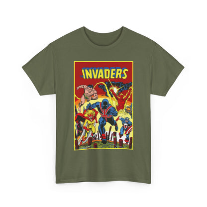 Invaders T-Shirt - Captain America, Human Torch, Namor, Spitfire - World War II Soldiers - Golden Age Heroes - Marvel Comics