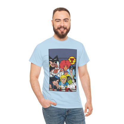 New Teen Titans T-Shirt - George Perez Painted Art - Nightwing, Wonder Girl, Raven, Jericho, Cyborg, Starfire, Changeling - DC Comics