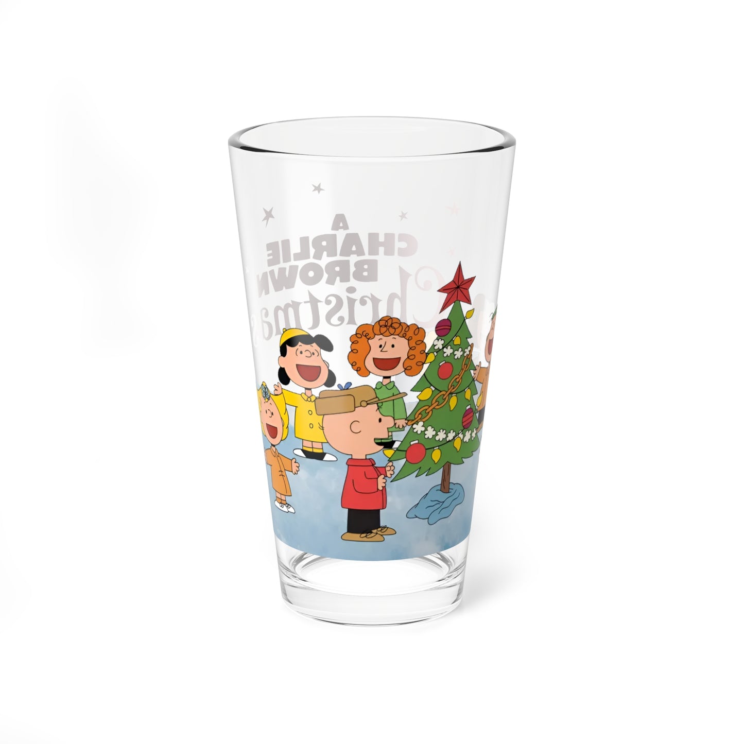 A Charlie Brown Christmas Pint Glass, 16oz - Snoopy, Lucy, Linus, Sally, Schroeder