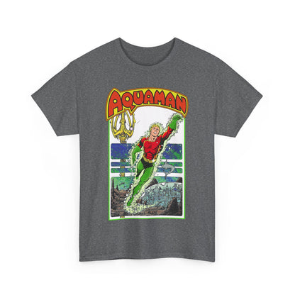 Aquaman T-Shirt - George Perez Art -Justice League 1980s Postcard Series - Arthur Curry - King of Atlantis - JLA - DC Comics