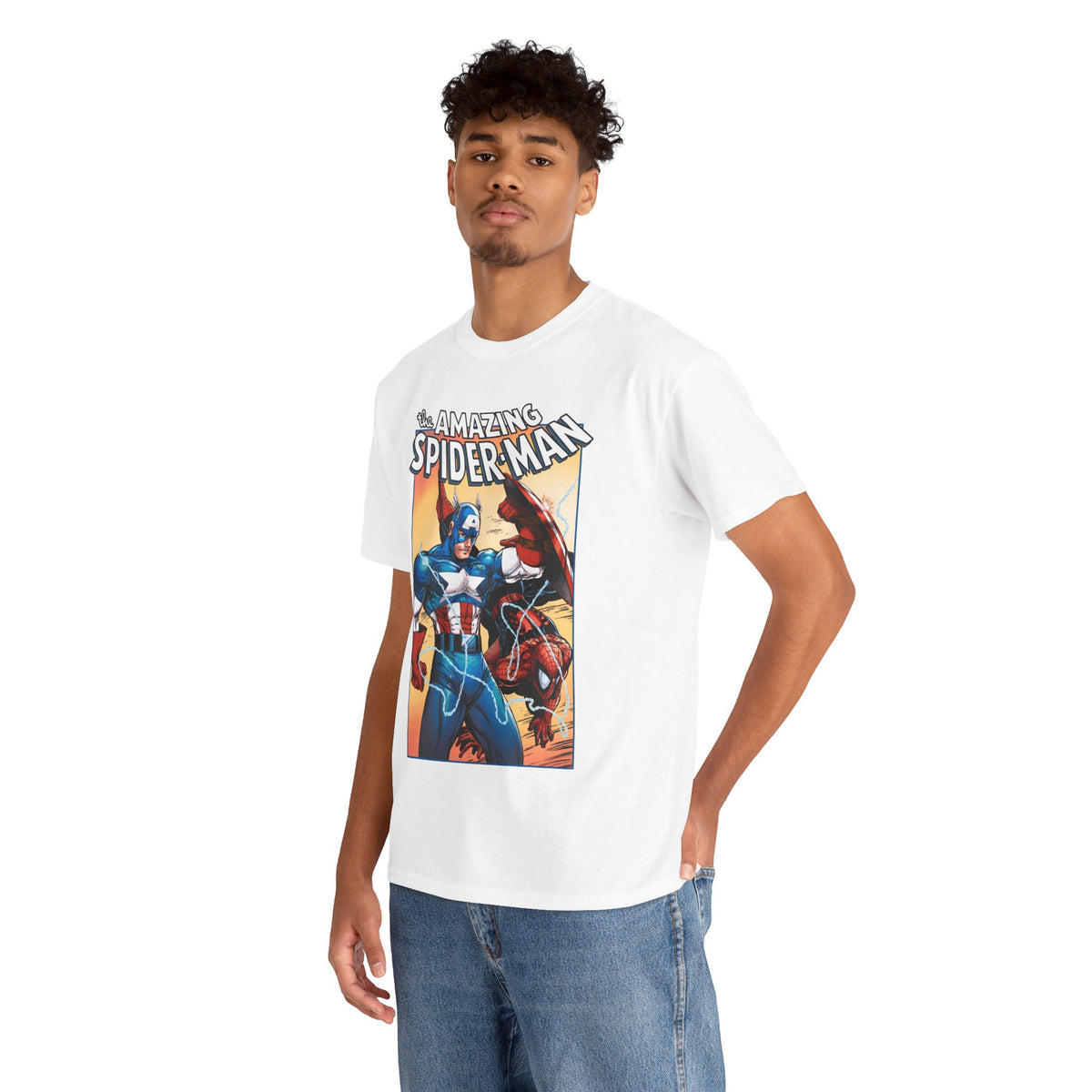 Amazing Spider-Man & Captain America T-Shirt - Todd McFarlane Art - Marvel Comics