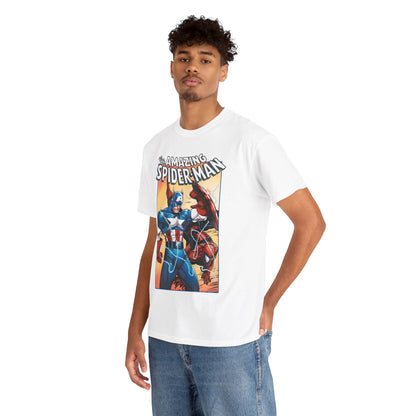 Amazing Spider-Man & Captain America T-Shirt - Todd McFarlane Art - Marvel Comics