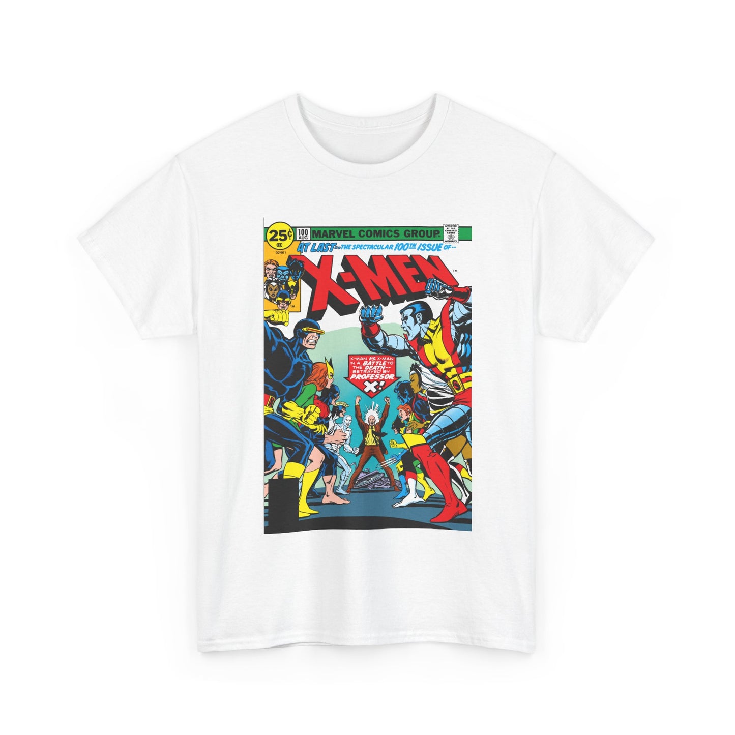 X-Men #100 T-Shirt - Dave Cockrum Art - Cyclops, Colossus, Wolverine, Storm, Jean Grey, Iceman - Marvel Comics