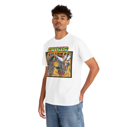 Crisis on Infinite Earths T-Shirt - George Perez & Jerry Ordway Art - The Monitor's Satellite - DC Comics