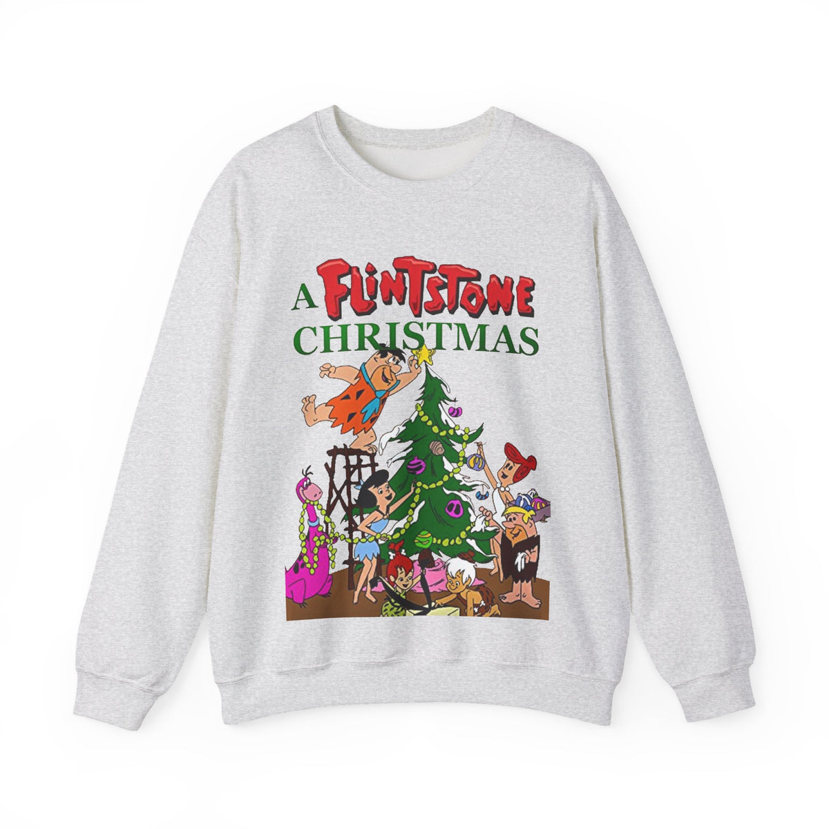 Flintstones Christmas Heavy Blend Crewneck Sweatshirt - Fred, Wilma, Barney, Betty
