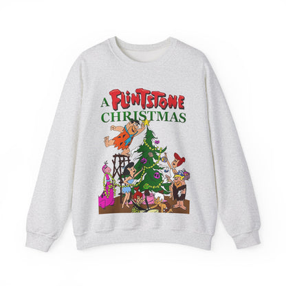 Flintstones Christmas Heavy Blend Crewneck Sweatshirt - Fred, Wilma, Barney, Betty
