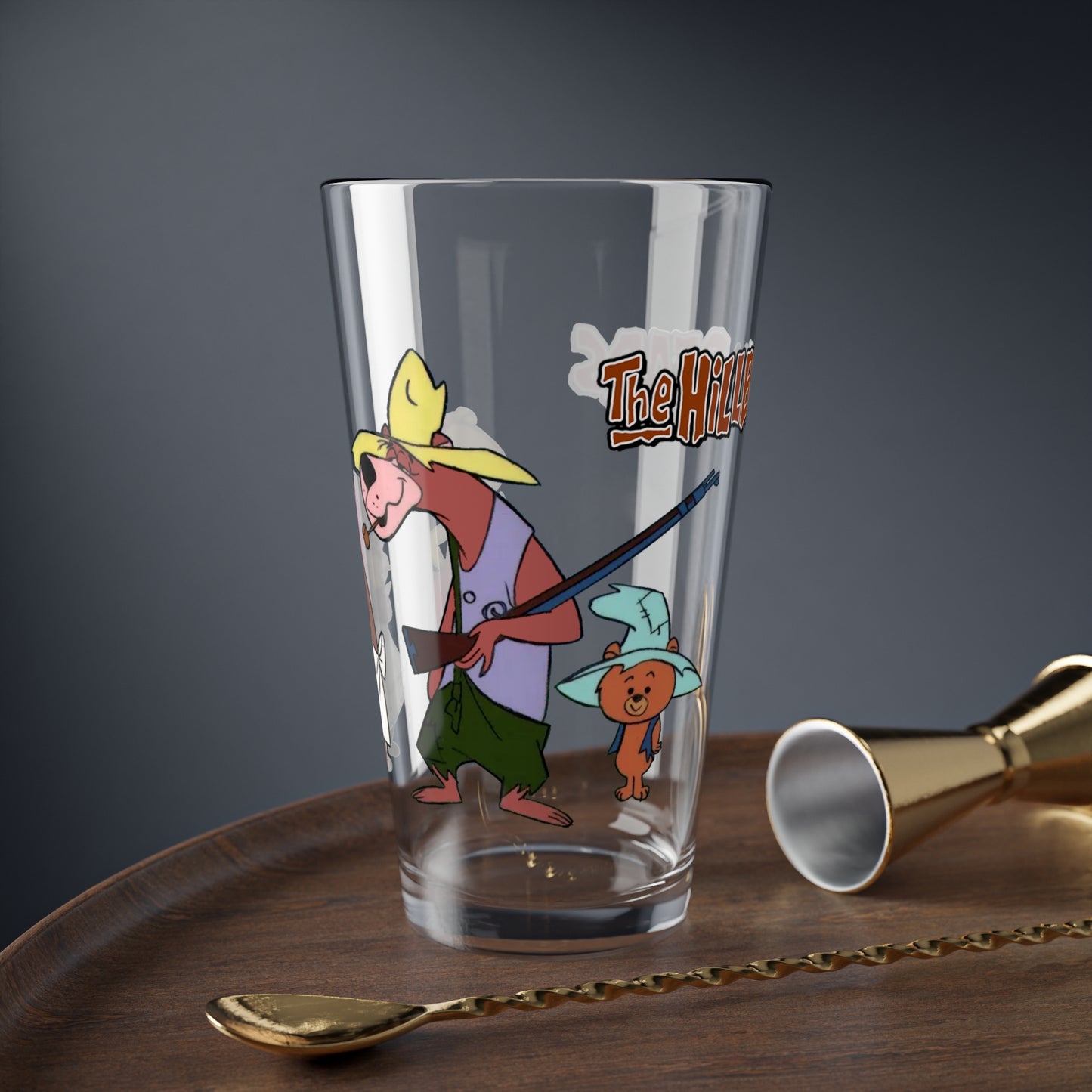 Hillbilly Bears Pint Glass, 16oz - Popular Hanna-Barbera 1960s Cartoon Characters - Paw Rugg, Maw, Floral, Shag