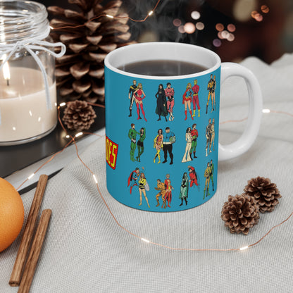 Superboy & Legion of Super-heroes Coffee Mug, 11oz - DC Comics - Bronze Age Art - Cosmic Boy, Supergirl, Brainiac 5, Lightning Lad, Saturn Girl - LOSH