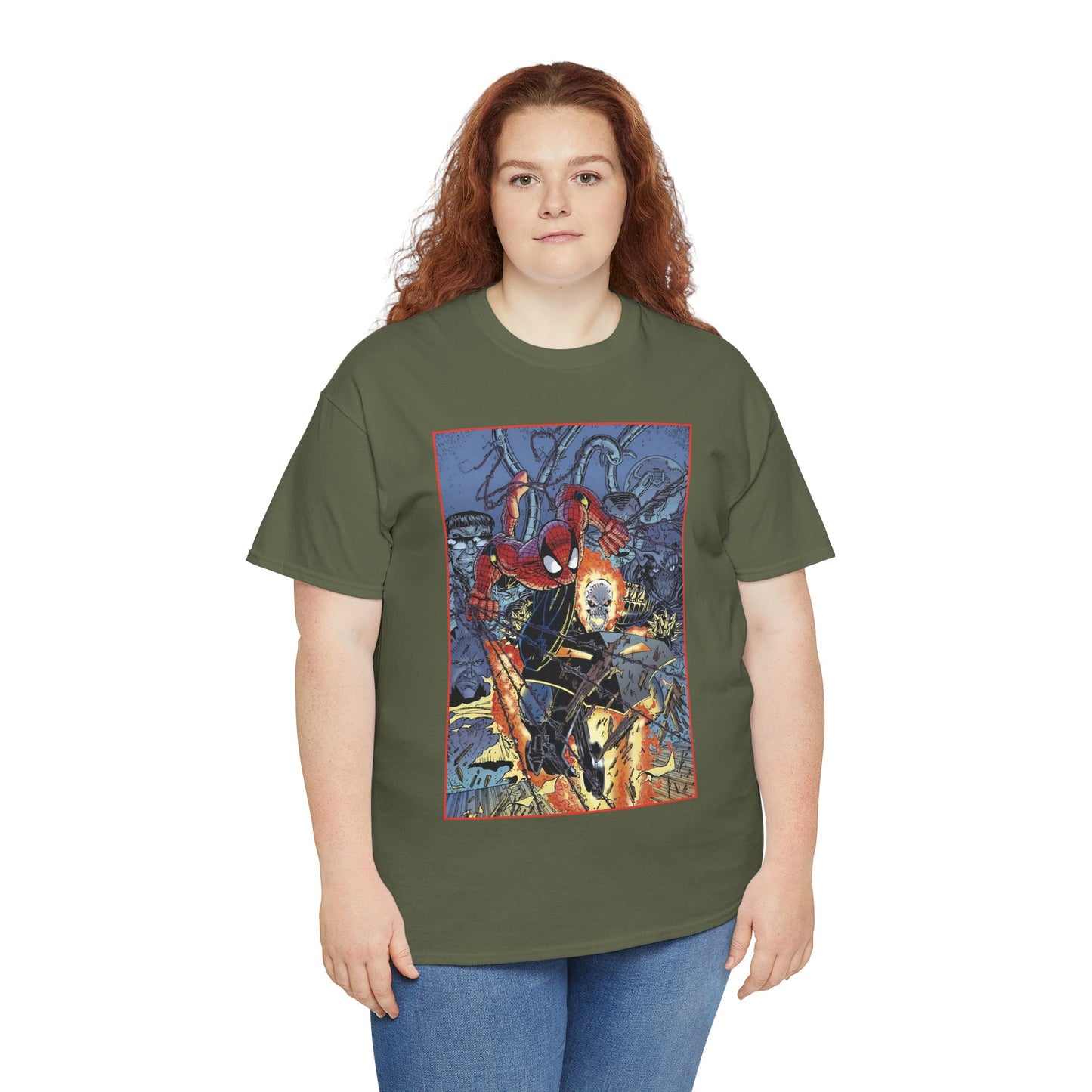 Amazing Spider-Man & Ghost Rider T-Shirt - Erik Larsen Art - Sinister Six - Marvel Comics