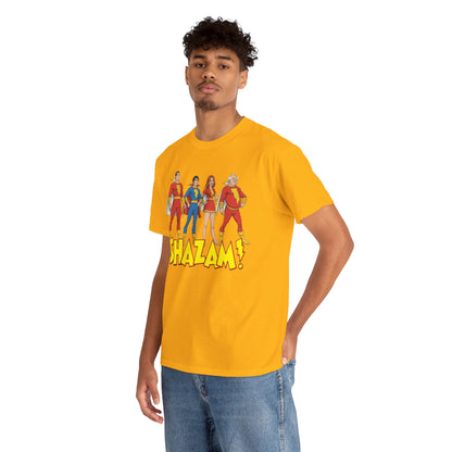 Shazam T-Shirt - Marvel Family Filmation Art - Mary Marvel, Captain Marvel Jr, Uncle Dudley - DC Comics