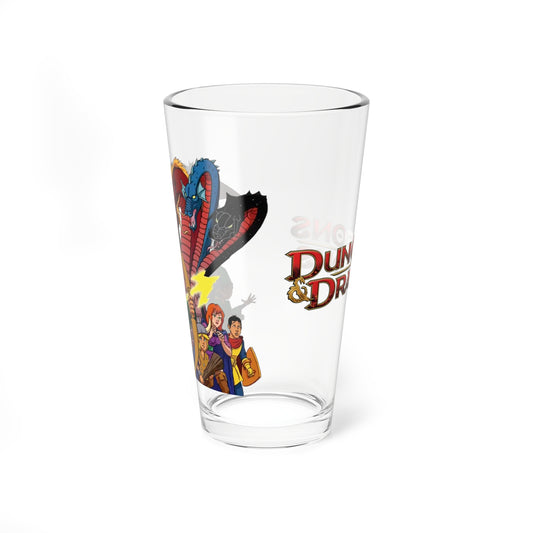 Dungeons & Dragons Pint Glass, 16oz - Dungeon Master, Venger, Tiamat, Kareena - Fantasy Animation - Saturday Morning Cartoon 1980s