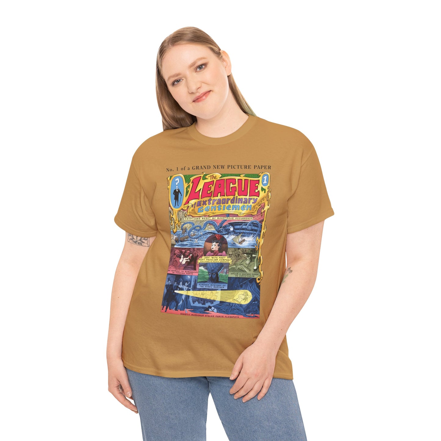 League of Extraordinary Gentlemen T-Shirt - Kevin O'Neill Art - Mina Murray, Captain Nemo, Allan Quatermain, Dr. Jekyll, & The Invisible Man - Alan Moore Story - DC Comics