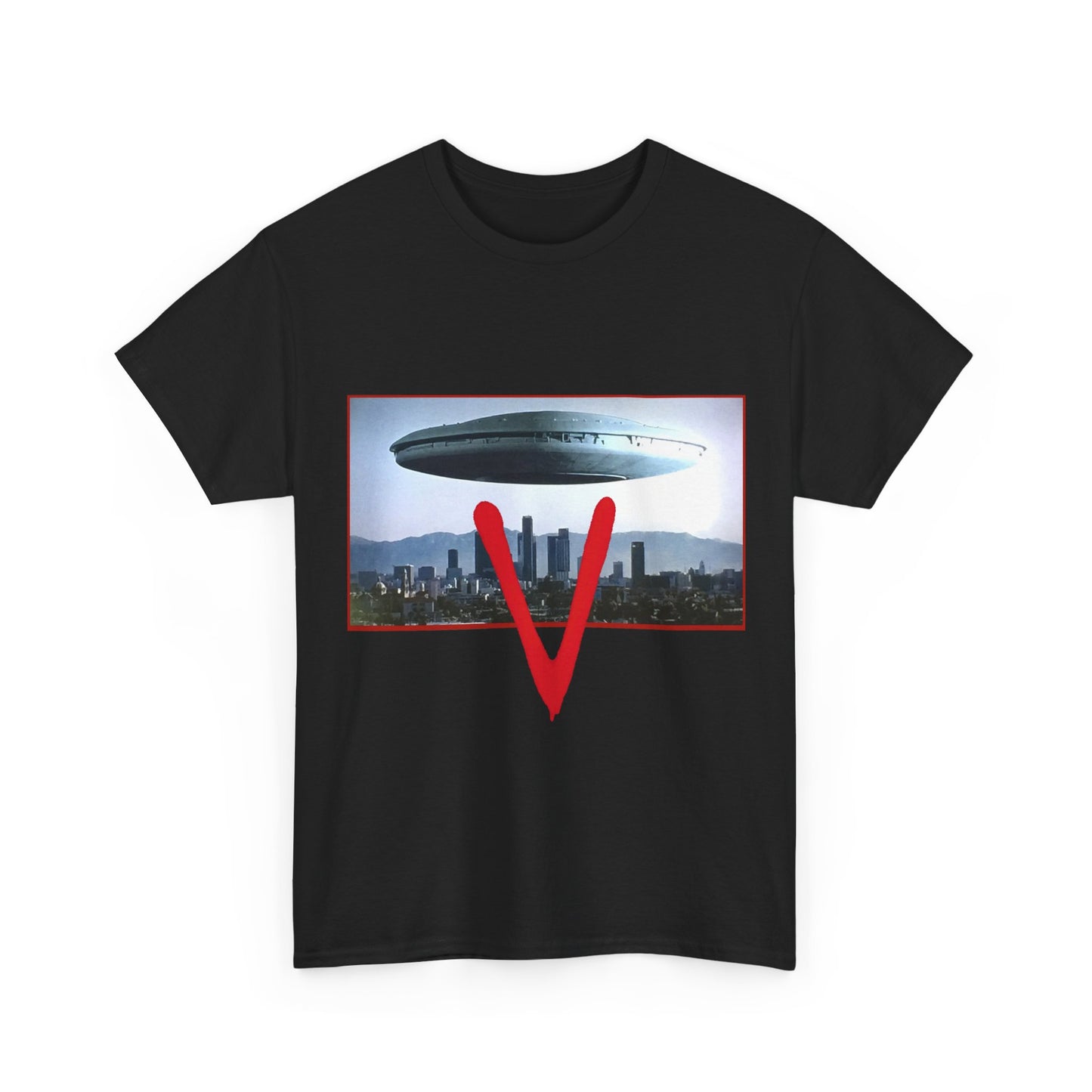 V T-Shirt - The Visitors Mothership - Popular NBC Sci-Fi TV Series from the 1980s