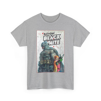 Batman: Black & White T-Shirt - Bill Sienkiewicz Art - Dark Knight Returns - Batman & Robin (Carrie Kelley) - DC Comics