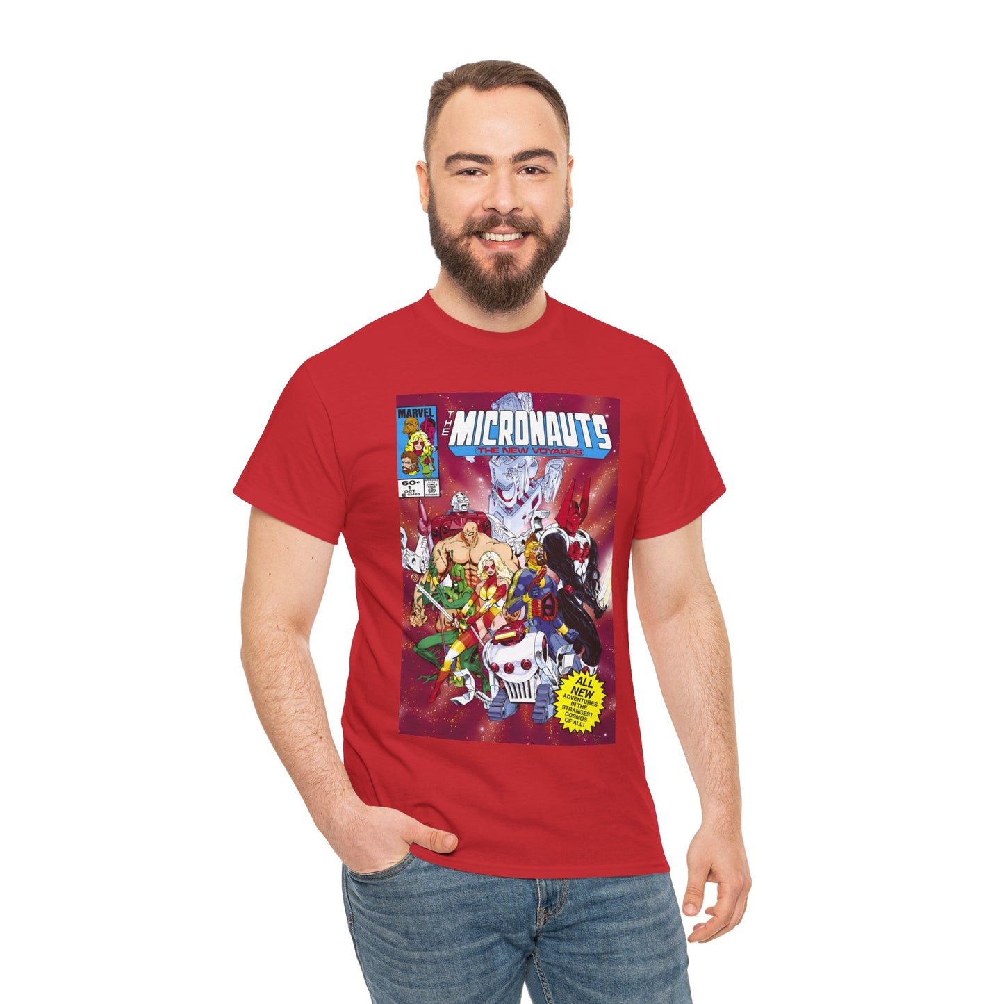 Micronauts: The New Voyages T-Shirt - Commander Arcturus Rann, Biotron, Marionette, Bug - Marvel Comics Series