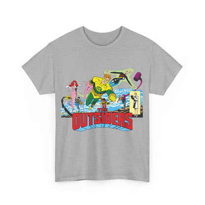 Outsiders T-Shirt - Amazing Jim Aparo Art - Black Lightning, Geo-Force, Katana, Metamorpho, Looker, Halo - DC Comics