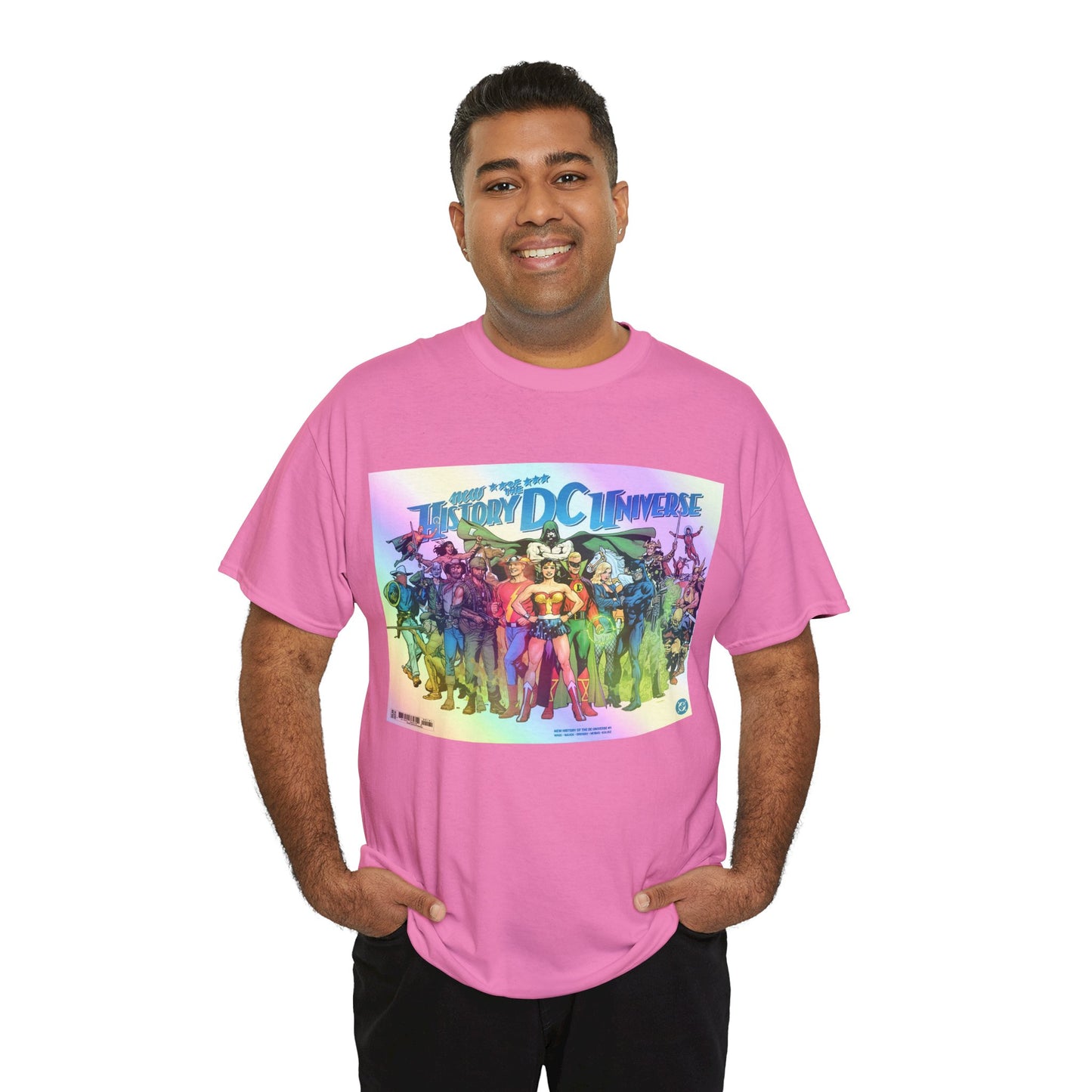 New History of the DC Universe T-Shirt - Wonder Woman, Wildcat, Black Canary, Sgt. Rock, Etrigan, Spectre, Jonah Hex - DC Comics
