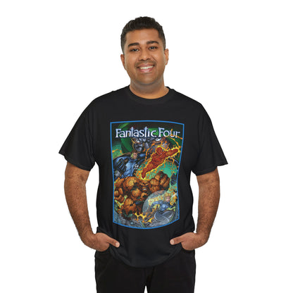 Fantastic Four T-Shirt - Jim Lee Art - The Thing, Human Torch, Reed Richards, Invisible Woman - Marvel Comics - Heroes Reborn