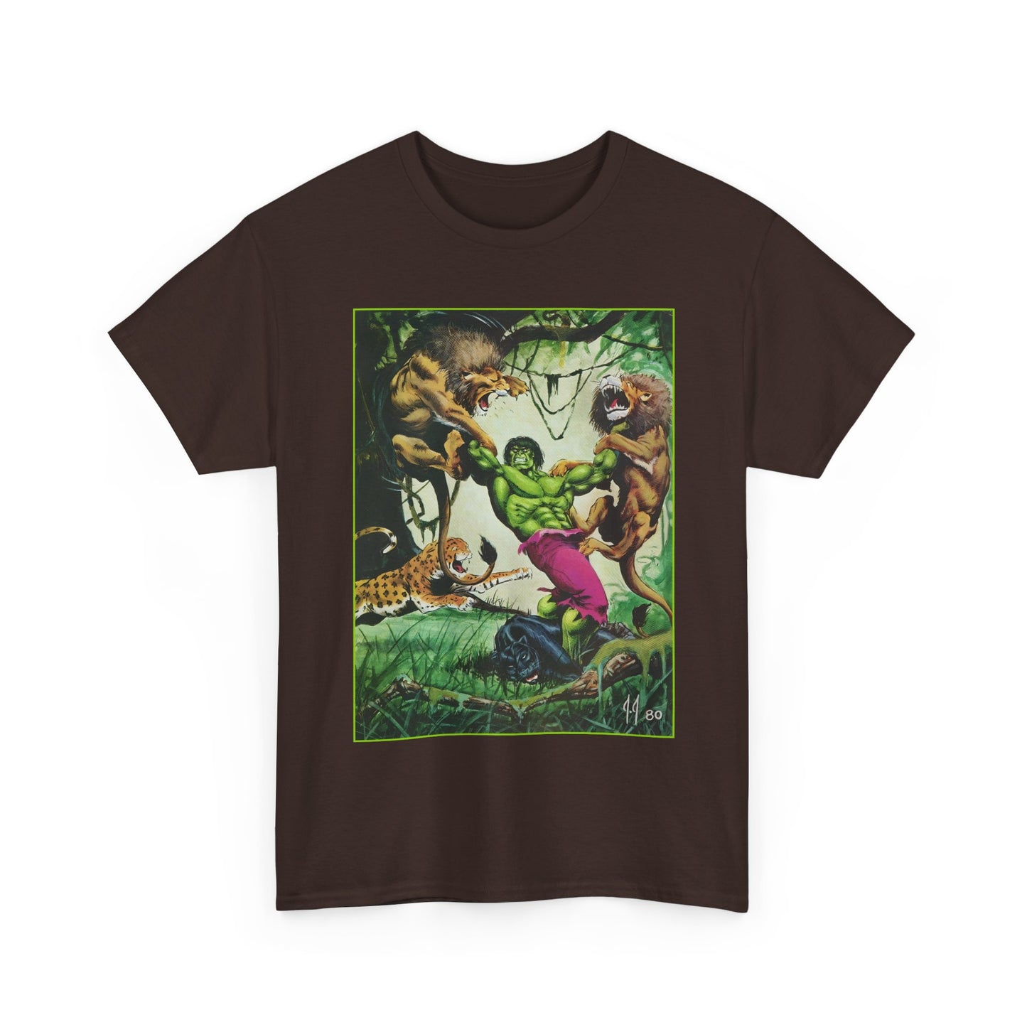 Incredible Hulk T-Shirt - Joe Jusko Art - Hulk Fighting Lions and Tigers (But No Bears, Oh My!) - Marvel Comics