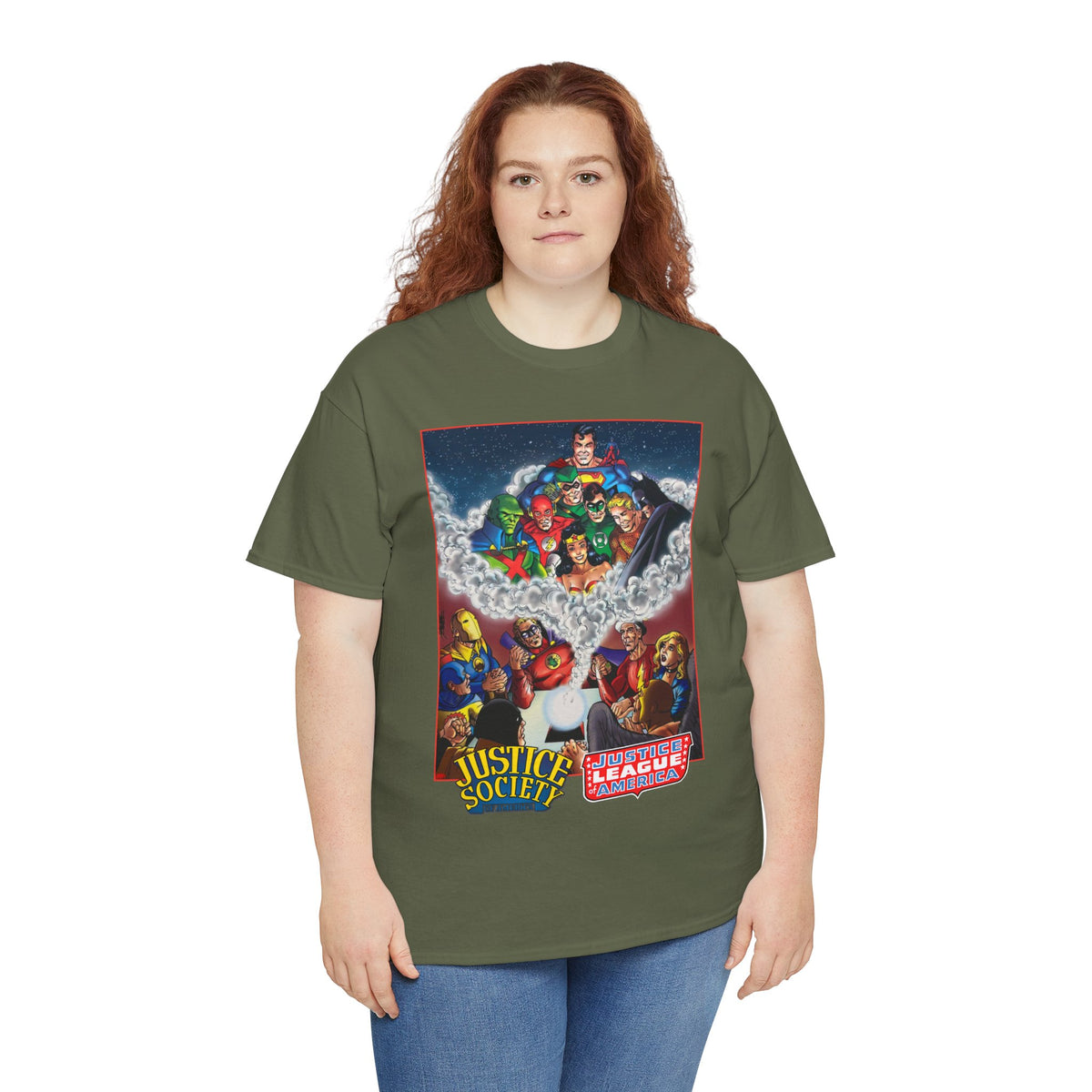 Justice Society & Justice League T-Shirt - George Perez Art - Golden & Silver Age - DC Comics