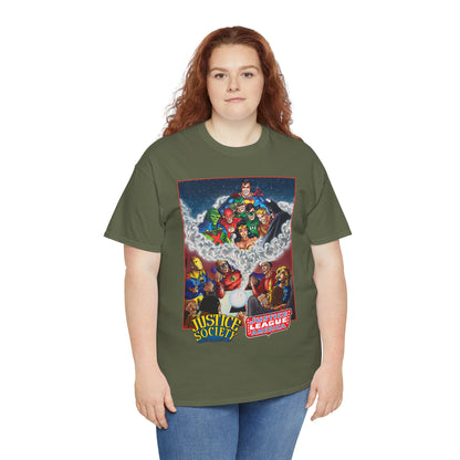 Justice Society & Justice League T-Shirt - George Perez Art - Golden & Silver Age - DC Comics