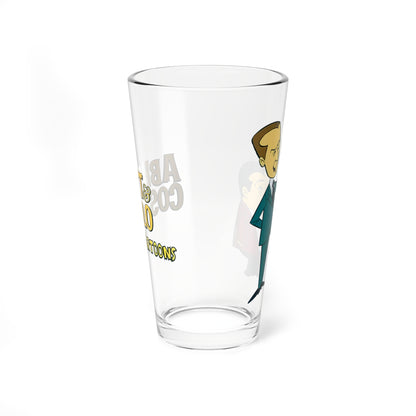 Abbott and Costello Pint Glass - Hanna-Barbera Art - 16oz 1960s Cartoon Gift - Classic Comedy Duo Barware - Vintage Animation Icon