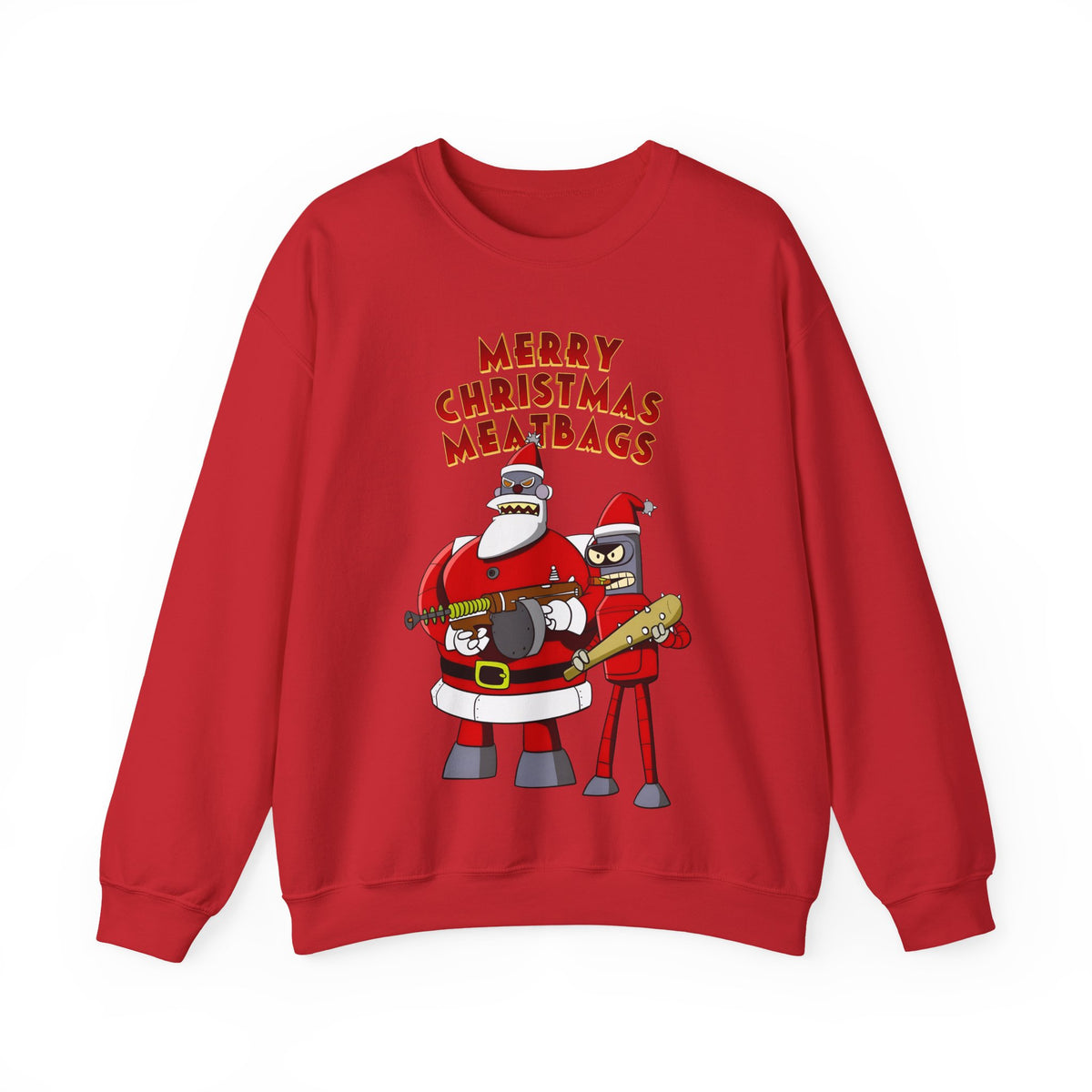 Robot Santa Claus & Bender Futurama Christmas Heavy Blend Crewneck Sweatshirt