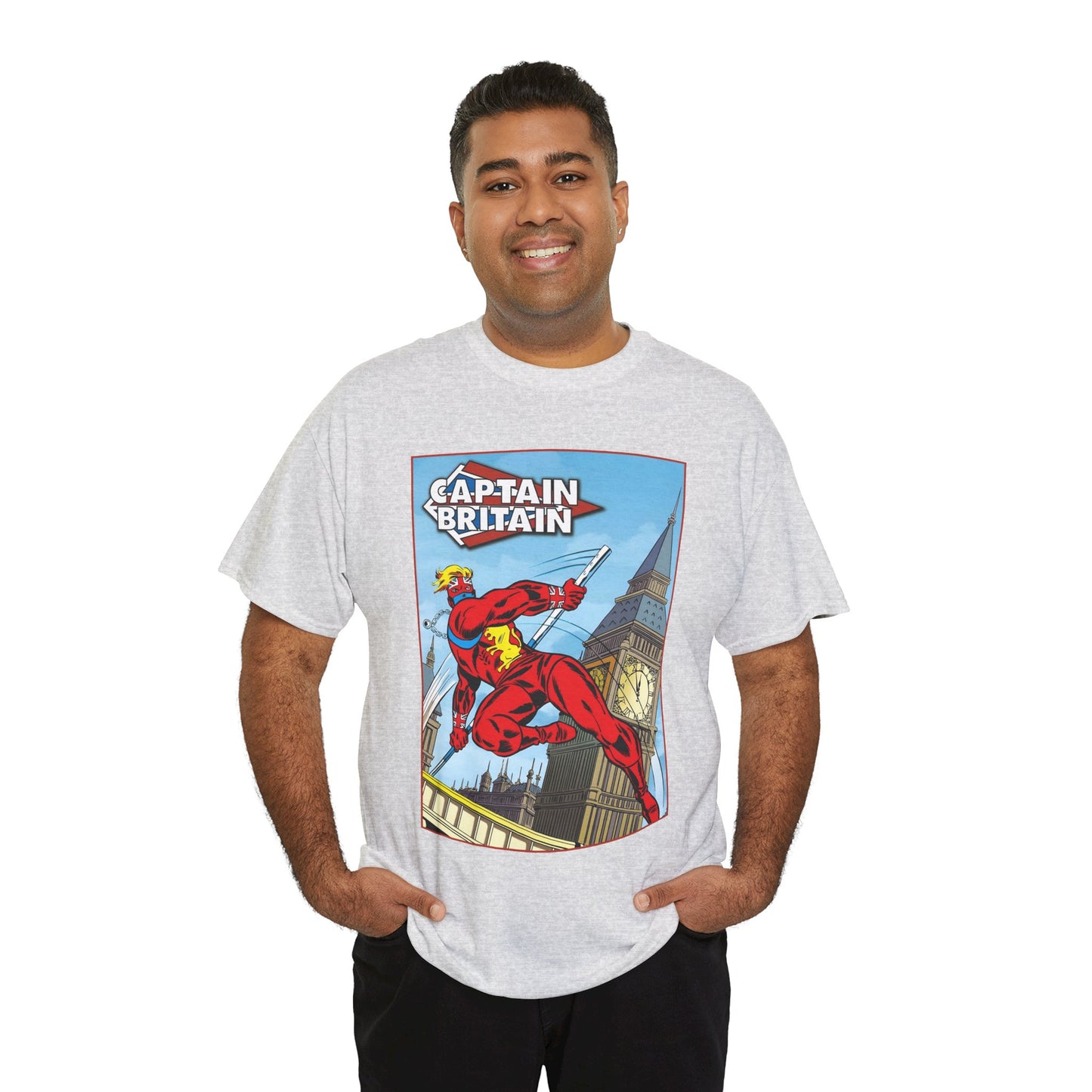 Captain Britain T-Shirt - Ron Wilson Art - Brian Braddock - Marvel UK Series - Chris Claremont Stories - Marvel Comics