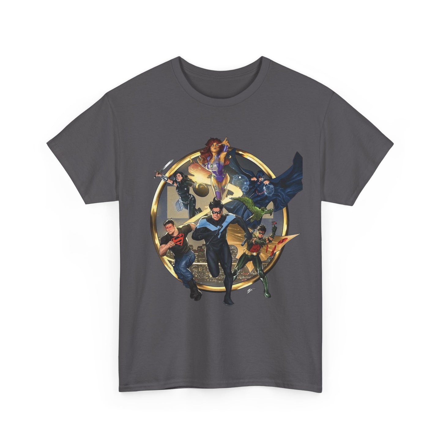 Titans T-Shirt - Taurin Clarke Art - Nightwing, Raven, Starfire, Wonder Girl, Superboy, Robin - DC Comics