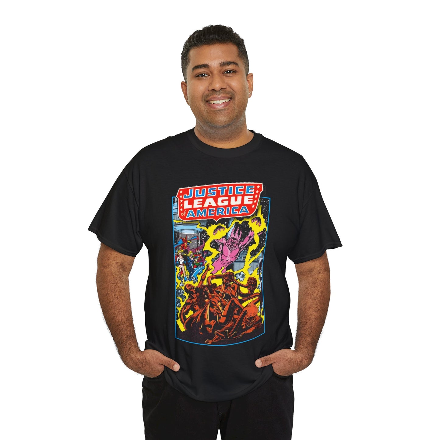 Justice League of America T-Shirt - George Perez Art - JSA Team-Up Cover - DC Comics