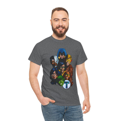 New Teen Titans T-Shirt - George Perez Art - Robin, Wonder Girl, Cyborg, Raven, Starfire, Kid Flash - DC Comics