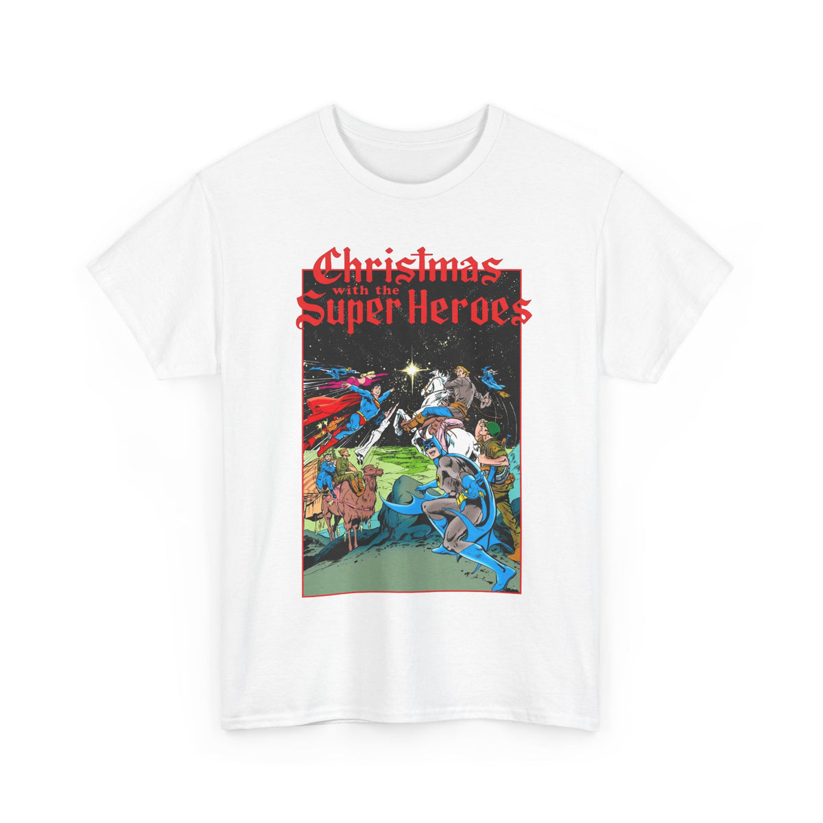 Christmas With the DC Super-Heroes T-Shirt - José Luis García-López Art - Superman, Batman, Jonah Hex, Legion of Super-Heroes - DC Comics
