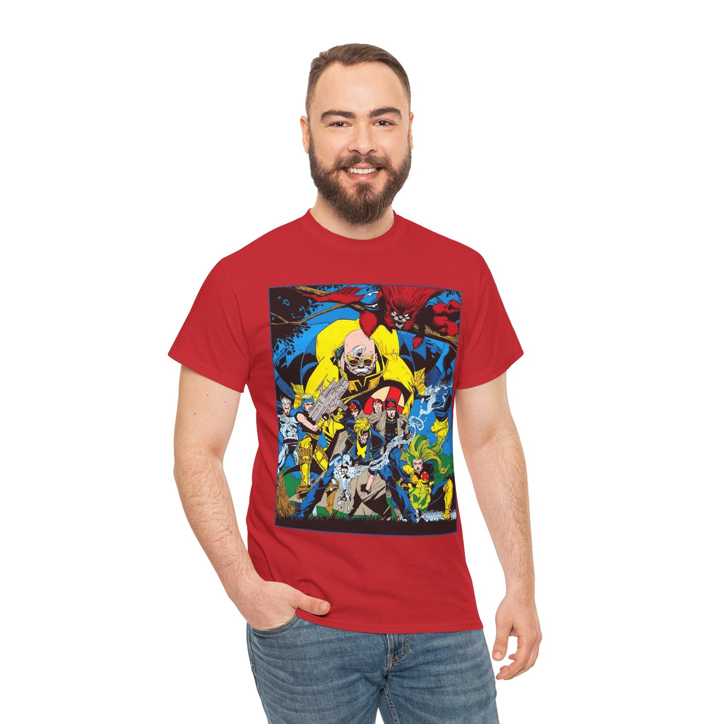 X-Factor T-Shirt - Joe Quesada Art - Havok, Polaris, Strong Guy, Jamie Madrox, Quicksilver - Mutant Team - Marvel Comics