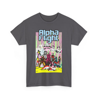 Alpha Flight T-Shirt - Mike Mignola Art - Northstar, Aurora, Snowbird, Shaman, Puck - X-Men: Magneto, Colossus, Shadowcat, Storm - Marvel Comics