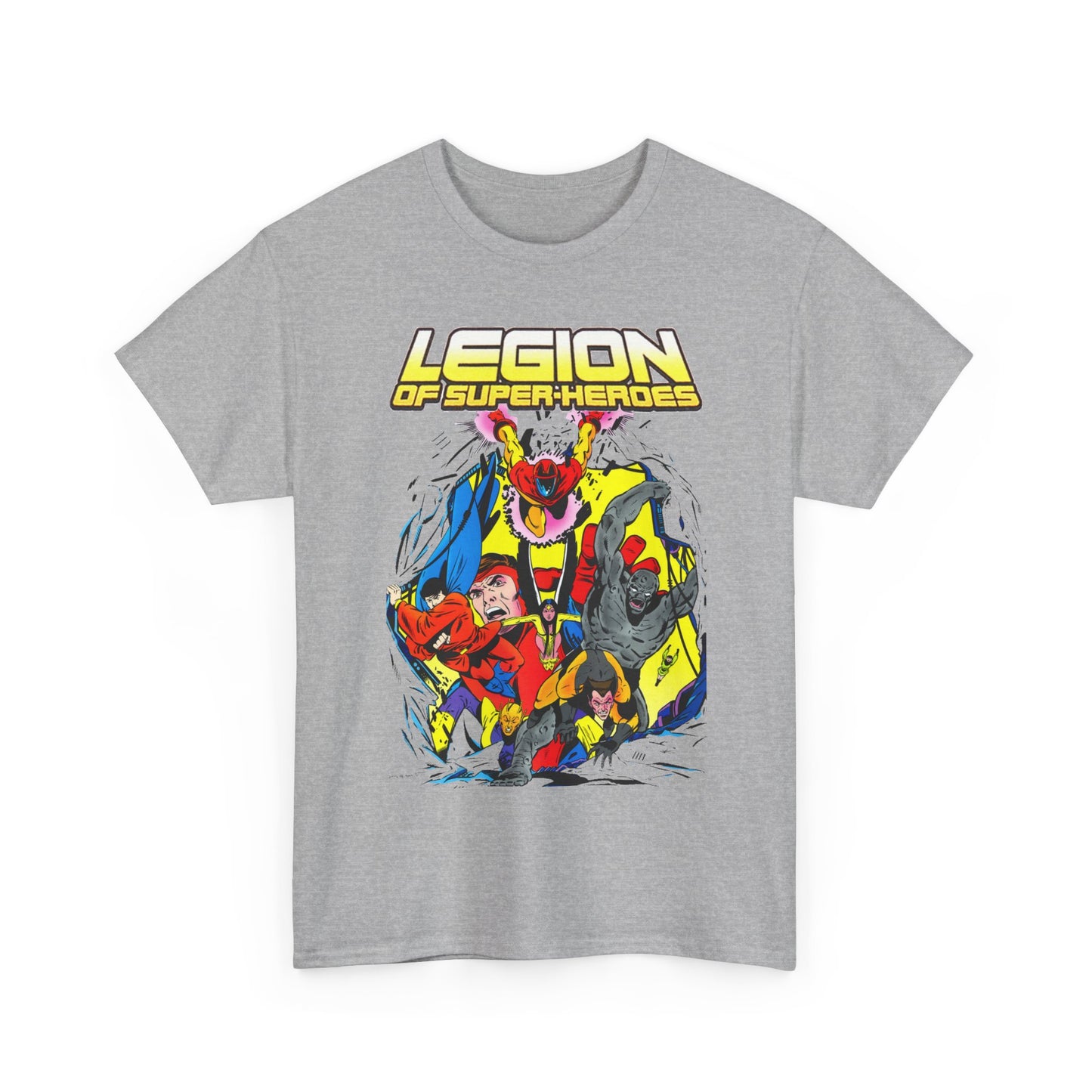 Legion of Super-Heroes T-Shirt - Mon-El, Colossal Kid, Wildfire, Dawnstar, Blok, Timber Wolf - LOSH - DC Comics