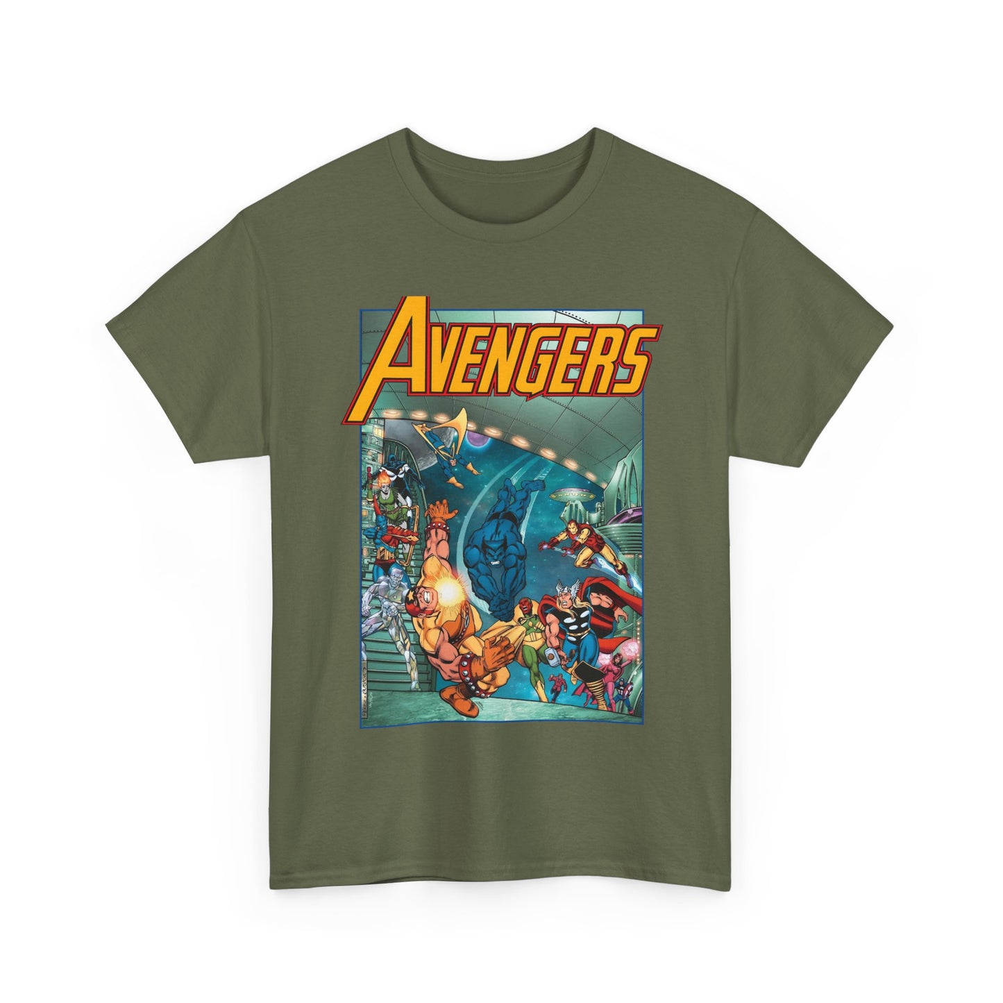 Avengers Vs Guardians of the Galaxy T-Shirt - George Perez Art - Tomorrow's Avengers - Thor, Captain America, Iron Man, Scarlet Witch, Vision, Wonder Man - Marvel Comics