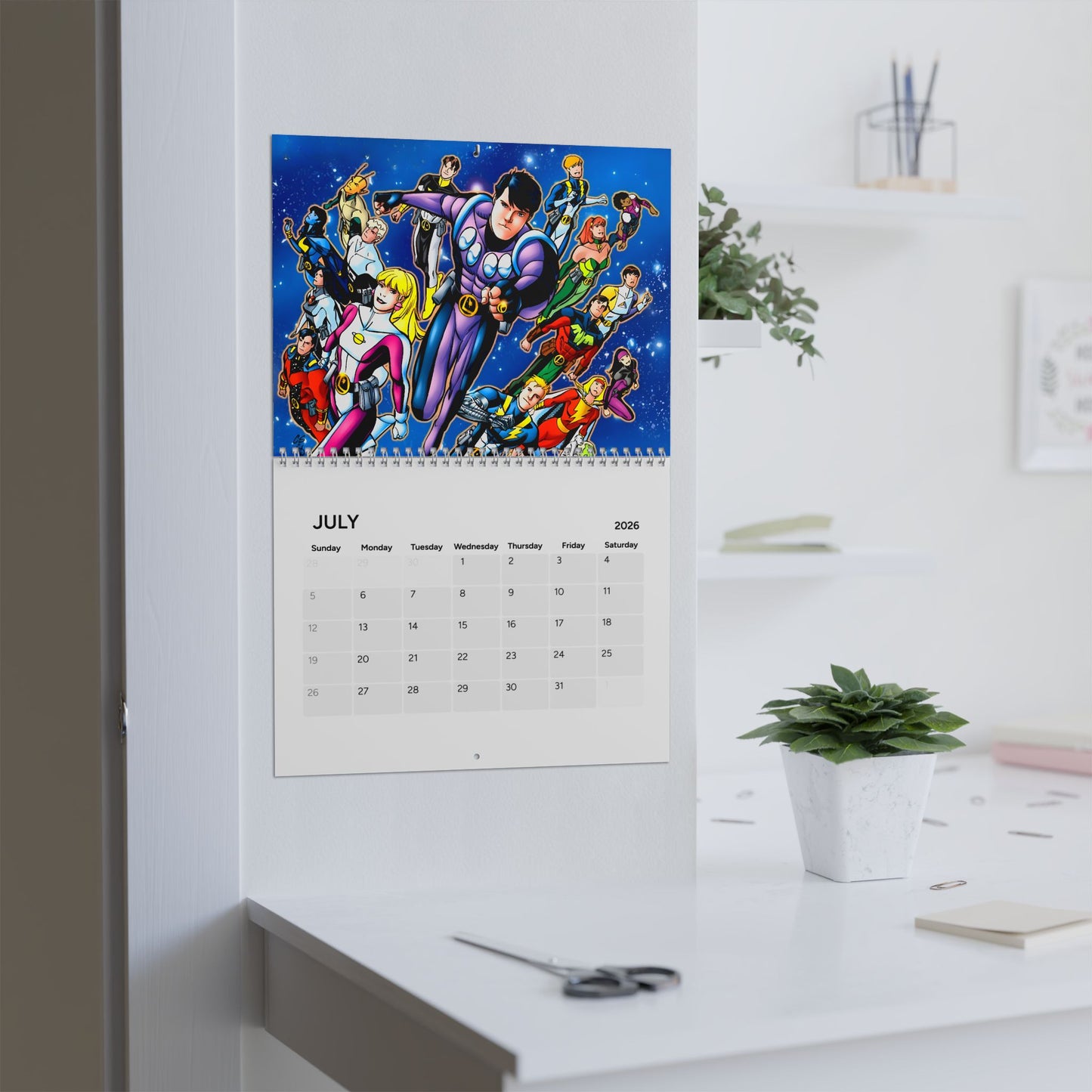 Legion of Super-Heroes Calendar (2026) - Superboy, Cosmic Boy, Saturn Girl - DC
